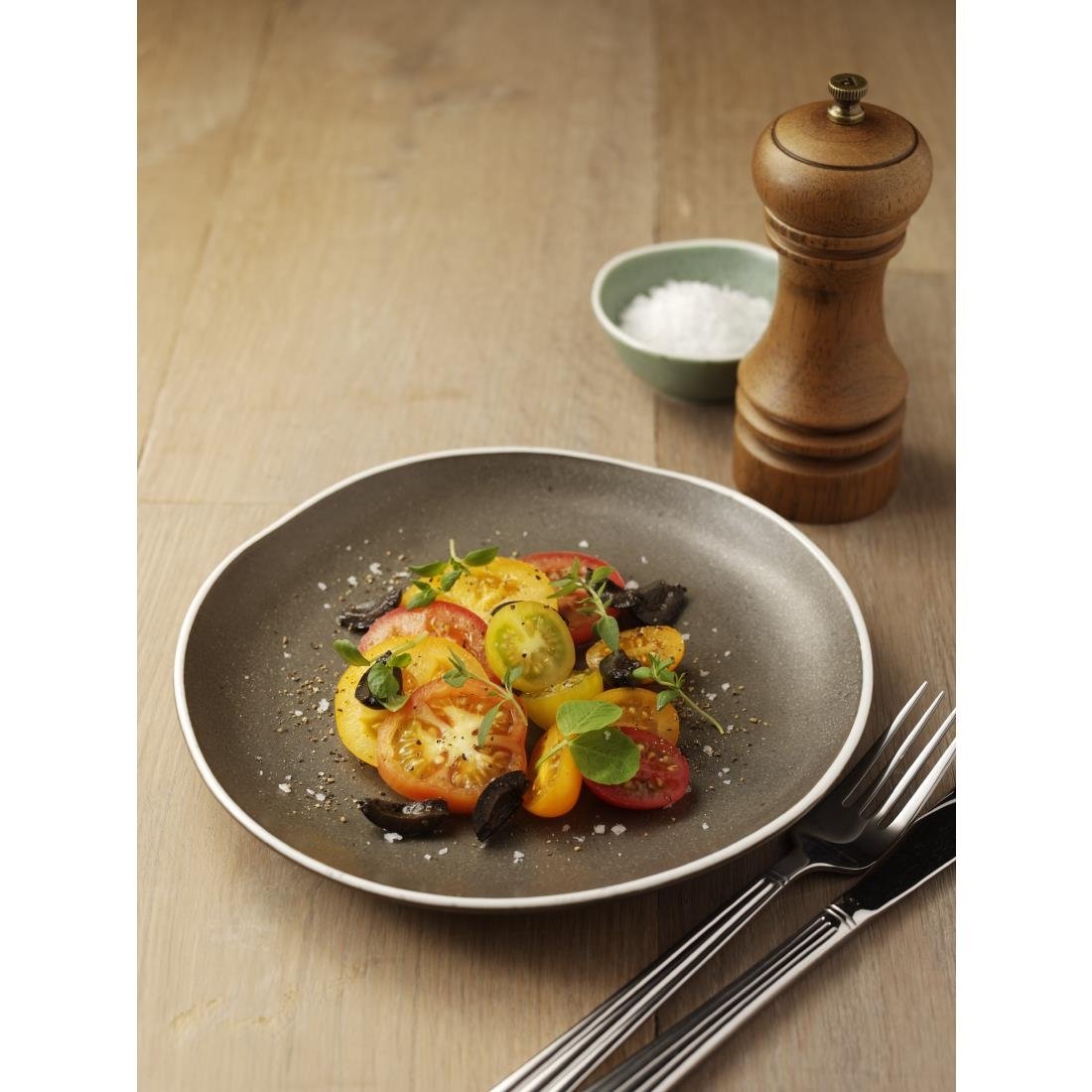 Olympia Chia Plates Charcoal 270mm (Pack of 6) - DR814 Plates Olympia