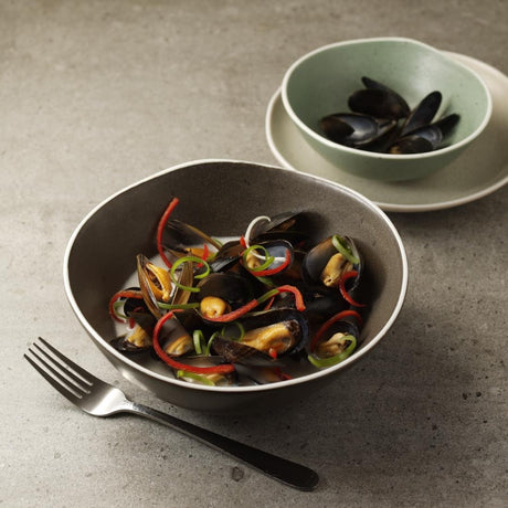 Olympia Chia Deep Bowls Charcoal 210mm (Pack of 6) - DR816 Bowls Olympia