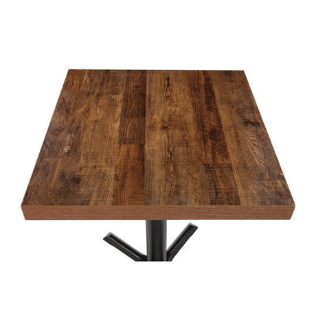 Bolero Pre-Drilled Square Table Top Urban Dark 700mm - DR823 Wood Effect Table Tops Bolero   