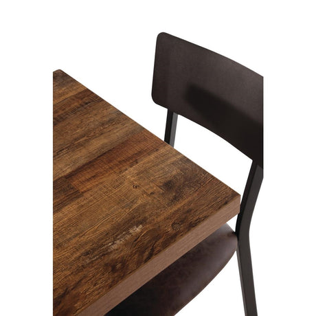 Bolero Pre-Drilled Square Table Top Urban Dark 700mm - DR823 Wood Effect Table Tops Bolero   