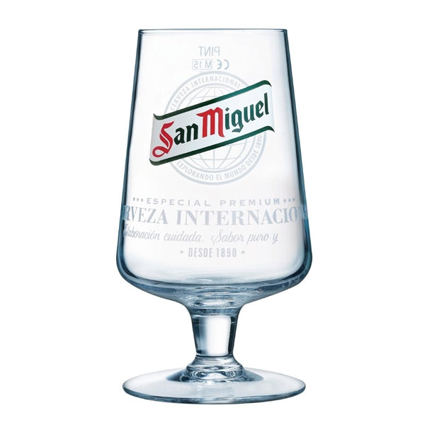 San Miguel Stemmed Glasses 1 pint (Pack of 24) - DS099 Beer Glasses Arcoroc   