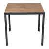 Bolero Square Steel and Acacia Table 800mm - DS152 Steel Tables Bolero   