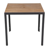 Bolero Square Steel and Acacia Table 800mm - DS152 Steel Tables Bolero   