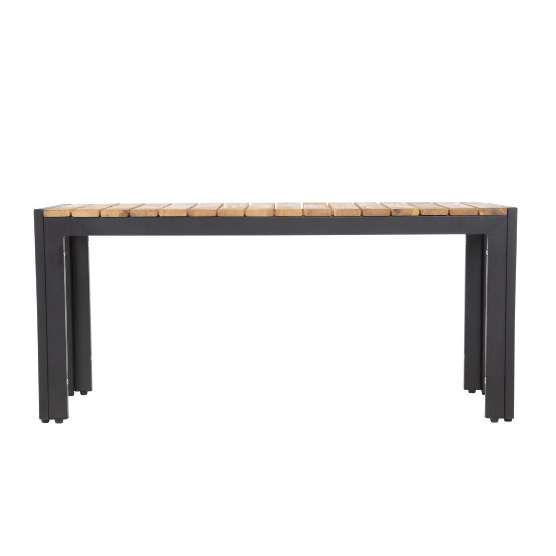 Bolero Rectangular Steel and Acacia Benches 1000mm (Pack of 2) - DS154 Benches Bolero   