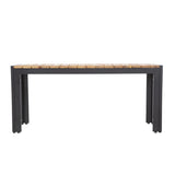 Bolero Rectangular Steel and Acacia Benches 1000mm (Pack of 2) - DS154 Benches Bolero   