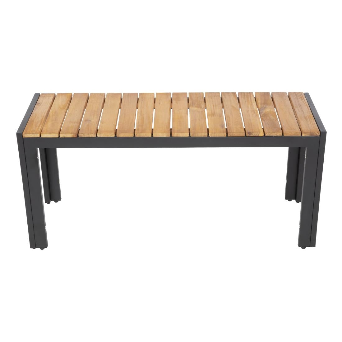 Bolero Rectangular Steel and Acacia Benches 1000mm (Pack of 2) - DS154 Benches Bolero   