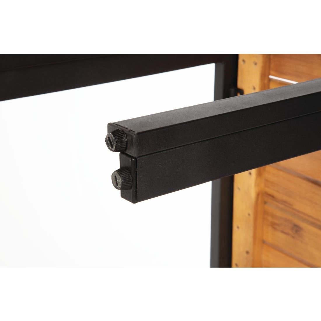 Bolero Rectangular Steel and Acacia Benches 1000mm (Pack of 2) - DS154 Benches Bolero   