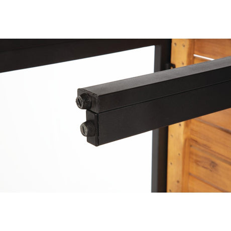 Bolero Rectangular Steel and Acacia Benches 1000mm (Pack of 2) - DS154 Benches Bolero   