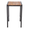 Bolero Square Steel and Acacia Bar Table 600mm - DS155 Steel Tables Bolero   