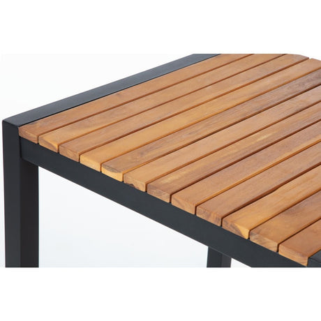 Bolero Square Steel and Acacia Bar Table 600mm - DS155 Steel Tables Bolero   