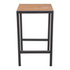 Bolero Square Steel and Acacia Bar Table 600mm - DS155 Steel Tables Bolero   