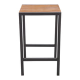Bolero Square Steel and Acacia Bar Table 600mm - DS155 Steel Tables Bolero   