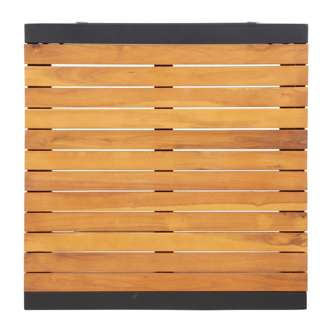 Bolero Square Steel and Acacia Bar Table 600mm - DS155 Steel Tables Bolero   