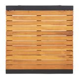 Bolero Square Steel and Acacia Bar Table 600mm - DS155 Steel Tables Bolero   