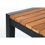 Bolero Square Steel and Acacia Bar Table 600mm - DS155 Steel Tables Bolero   