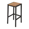 Bolero Black Steel & Acacia Wood Bar Stools (Pack of 2) - DS156 Metal Bar Stools Bolero   