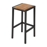 Bolero Black Steel & Acacia Wood Bar Stools (Pack of 2) - DS156 Metal Bar Stools Bolero   