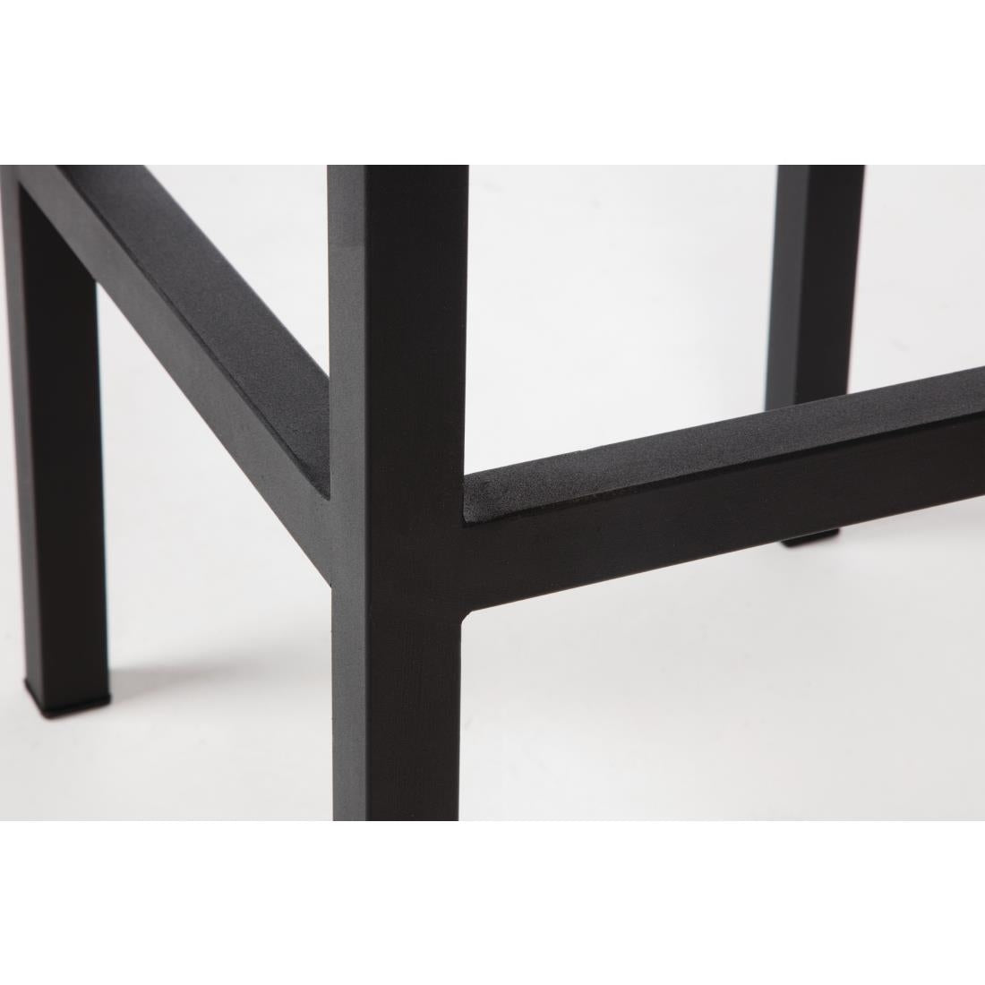 Bolero Black Steel & Acacia Wood Bar Stools (Pack of 2) - DS156 Metal Bar Stools Bolero   