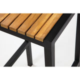 Bolero Black Steel & Acacia Wood Bar Stools (Pack of 2) - DS156 Metal Bar Stools Bolero   