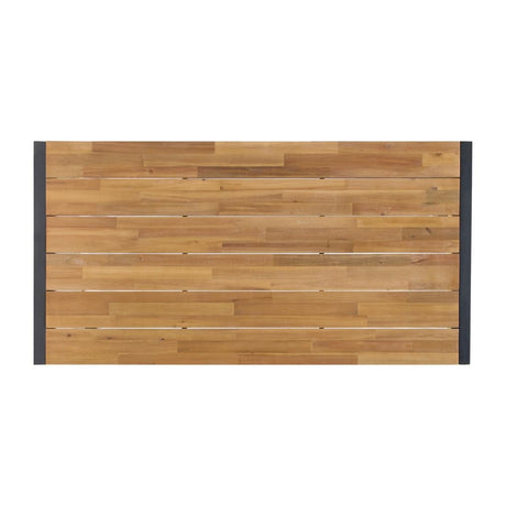 Bolero Acacia Wood and Steel Rectangular Industrial Table 1800mm - DS157 Steel Tables Bolero   