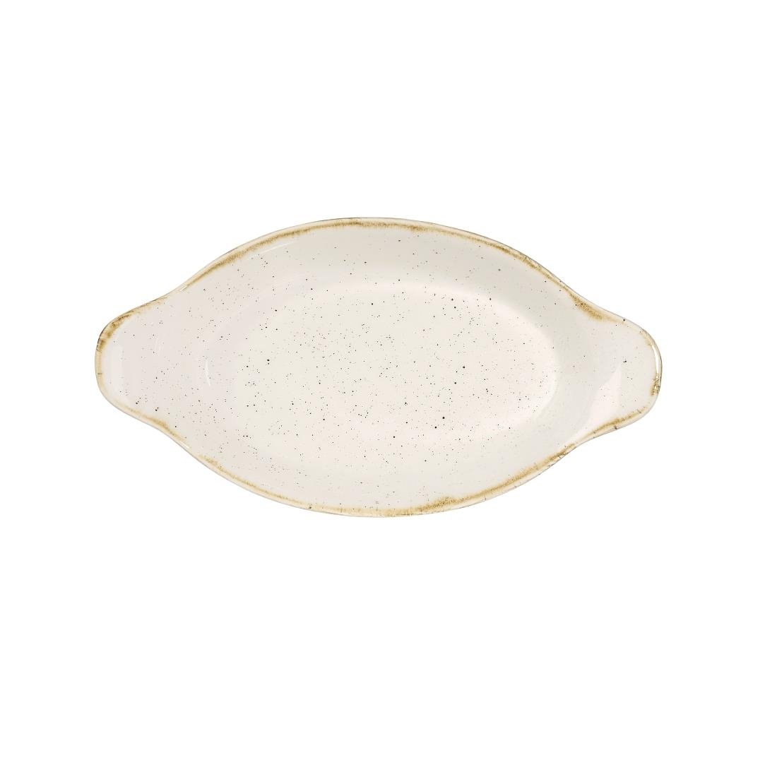 Churchill Stonecast Oval Eared Dishes Barley White 205mm (Pack of 6) - DS491 Churchill Super Vitrified Churchill   