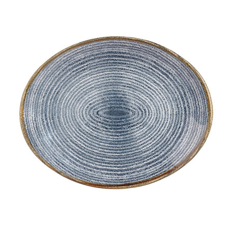 Churchill Studio Prints Homespun Oval Coupe Plates Slate Blue 317mm (Pack of 12) - DS527 Plates Churchill