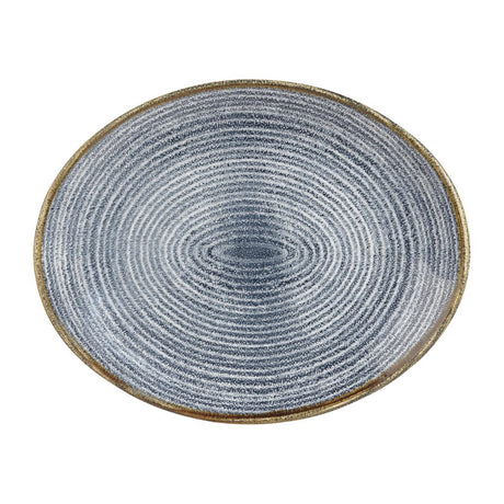 Churchill Studio Prints Homespun Oval Coupe Plates Slate Blue 270mm (Pack of 12) - DS528 Plates Churchill