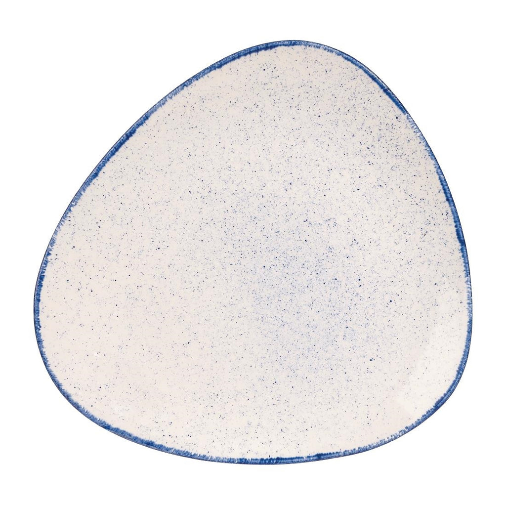 Churchill Stonecast Hints Triangular Plates Indigo Blue 265mm (Pack of 12) - DS581 Plates Churchill