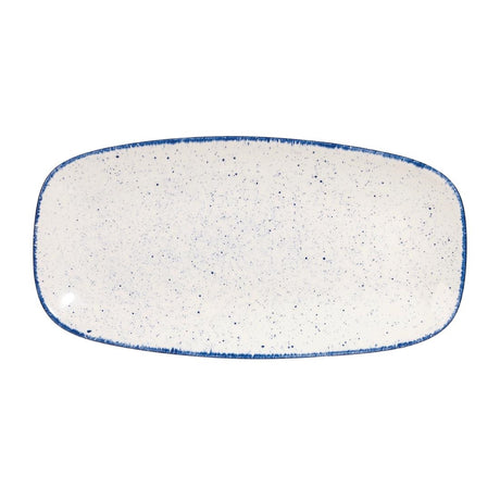 Churchill Stonecast Hints Rectangular Plates Indigo Blue 298mm (Pack of 12) - DS587 Plates Churchill