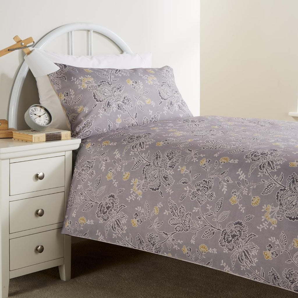 Mitre Essentials Chatsworth Hardwick Slate/Connel Slate Duvet Cover - Single - DS702  Mitre Essentials   
