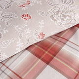Mitre Essentials Chatsworth Hardwick Taupe/Connel Claret Duvet Cover - Single - DS703  Mitre Essentials   