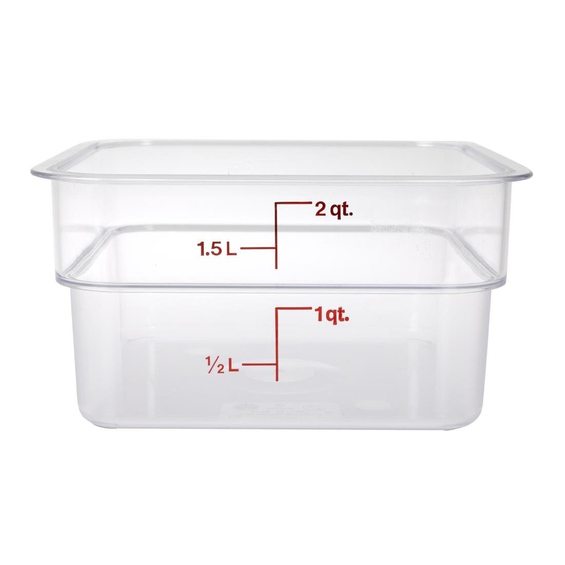 Cambro Square Polycarbonate Food Storage Container 1.9 Ltr (Pack of 6) - DT195  Cambro   