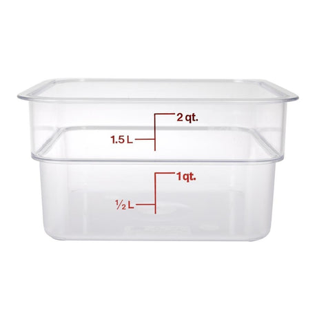 Cambro Square Polycarbonate Food Storage Container 1.9 Ltr (Pack of 6) - DT195  Cambro   