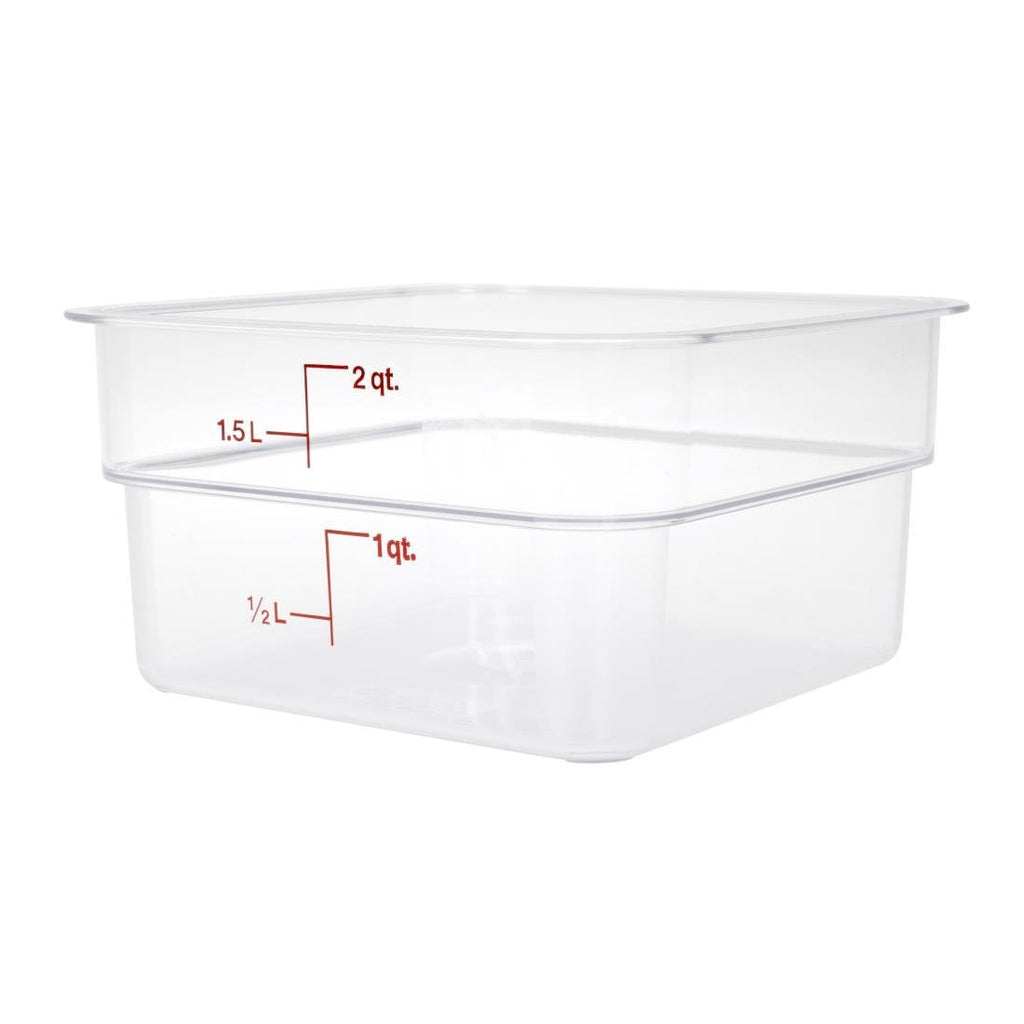 Cambro Square Polycarbonate Food Storage Container 1.9 Ltr (Pack of 6) - DT195  Cambro   