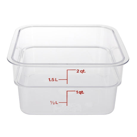 Cambro Square Polycarbonate Food Storage Container 1.9 Ltr (Pack of 6) - DT195  Cambro   