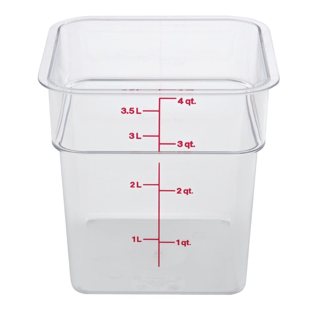 Cambro Square Polycarbonate Food Storage Container 3.8 Ltr (Pack of 6) - DT196  Cambro   
