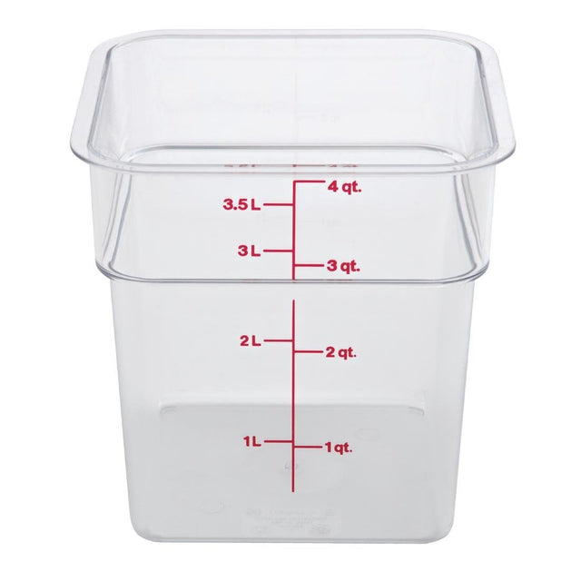 Cambro Square Polycarbonate Food Storage Container 3.8 Ltr (Pack of 6) - DT196  Cambro   