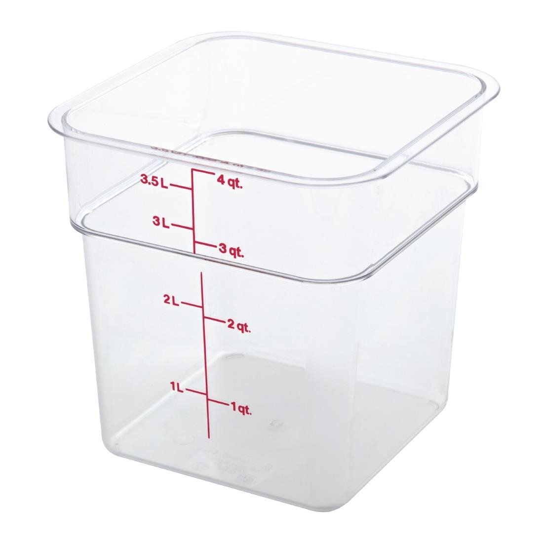 Cambro Square Polycarbonate Food Storage Container 3.8 Ltr (Pack of 6) - DT196  Cambro   
