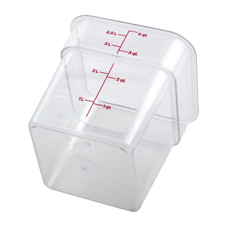 Cambro Square Polycarbonate Food Storage Container 3.8 Ltr (Pack of 6) - DT196  Cambro   