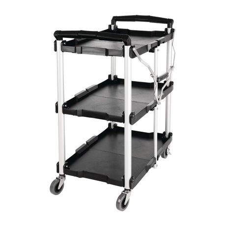 Vogue 3 Tier PP Folding Trolley Black - DT429  Vogue   