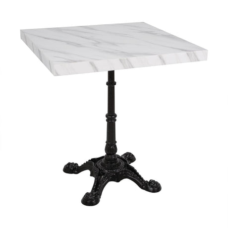 Bolero Pre-Drilled Square Table Top Marble Effect 700mm - DT446 Stone Effect Table Tops Bolero   