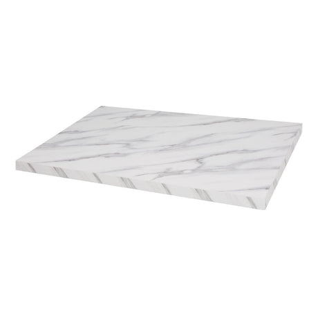 Bolero Pre-Drilled Rectangular Table Top Marble Effect 700mm - DT447 Stone Effect Table Tops Bolero   