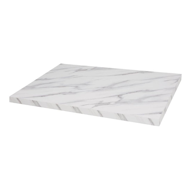 Bolero Pre-Drilled Rectangular Table Top Marble Effect 700mm - DT447 Stone Effect Table Tops Bolero   