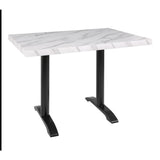 Bolero Pre-Drilled Rectangular Table Top Marble Effect 700mm - DT447 Stone Effect Table Tops Bolero   