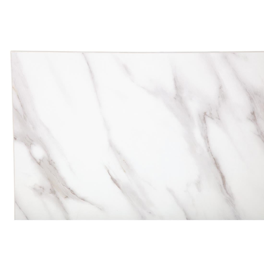 Bolero Pre-Drilled Rectangular Table Top Marble Effect 700mm - DT447 Stone Effect Table Tops Bolero   