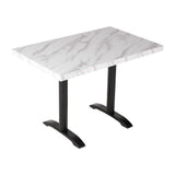 Bolero Pre-Drilled Rectangular Table Top Marble Effect 700mm - DT447 Stone Effect Table Tops Bolero   