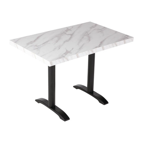 Bolero Pre-Drilled Rectangular Table Top Marble Effect 700mm - DT447 Stone Effect Table Tops Bolero   