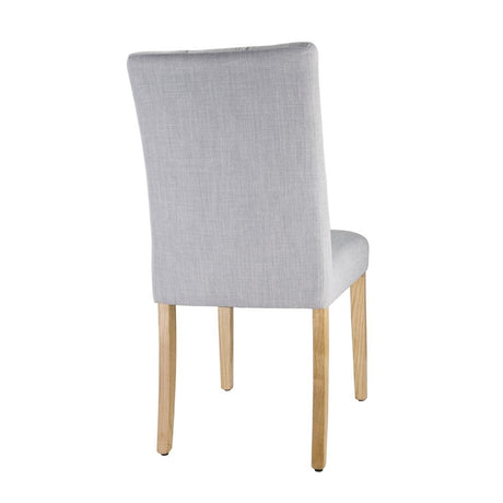Bolero Chiswick Button Dining Chairs French Grey (Pack of 2) - DT698 Upholstered Dining Chairs Bolero   