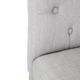 Bolero Chiswick Button Dining Chairs French Grey (Pack of 2) - DT698 Upholstered Dining Chairs Bolero   