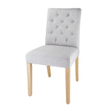 Bolero Chiswick Button Dining Chairs French Grey (Pack of 2) - DT698 Upholstered Dining Chairs Bolero   